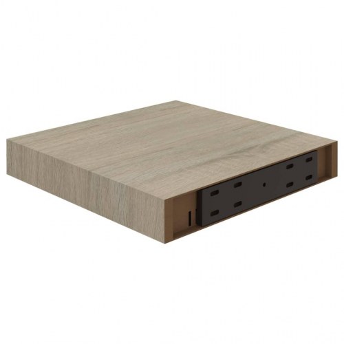 Væghylder - 2 stk. 23 × 23,5 × 3,8 cm i MDF, egetræsfarve