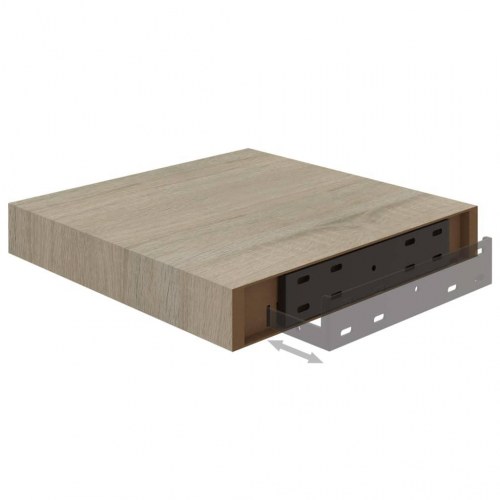 Væghylder - 2 stk. 23 × 23,5 × 3,8 cm i MDF, egetræsfarve