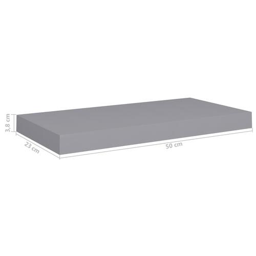 Væghylder 2 stk. 50x23x3,8 cm MDF grå