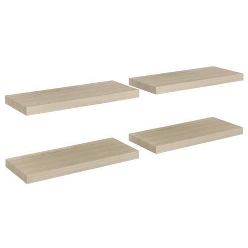 Væghylder 4 stk. 60x23,5x3,8 cm MDF egetræsfarve