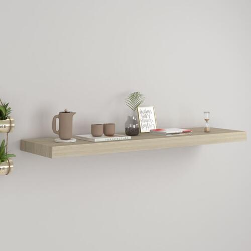 Væghylde 90x23,5x3,8 cm MDF egetræsfarve