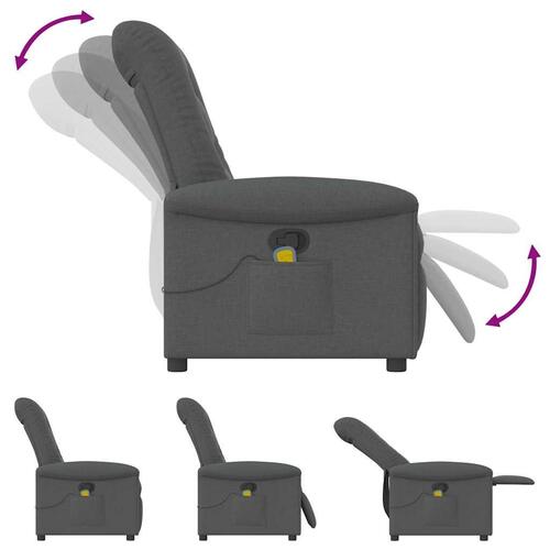Massagestol stof mørkegrå