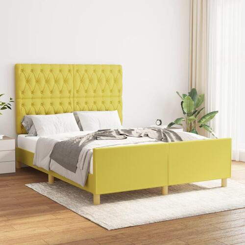 Sengeramme uden madras Grøn 140x190 cm Stof