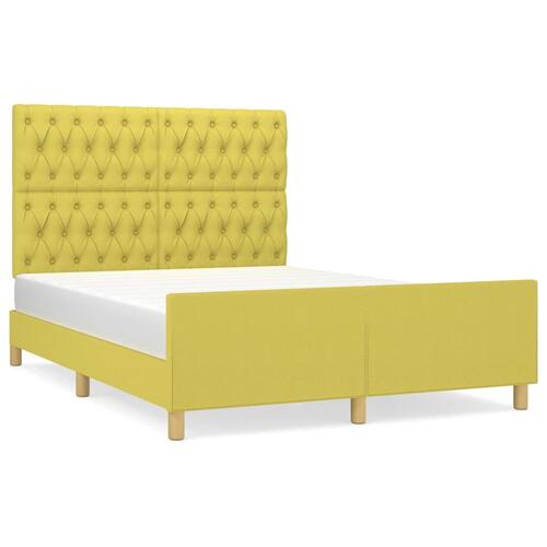 Sengeramme uden madras Grøn 140x190 cm Stof