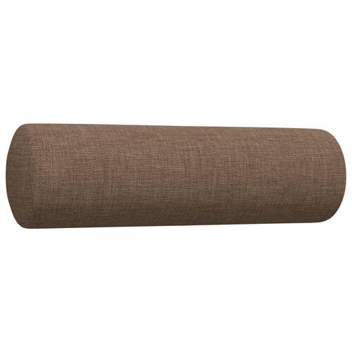 2 personers sofa med pyntepuder stof brun