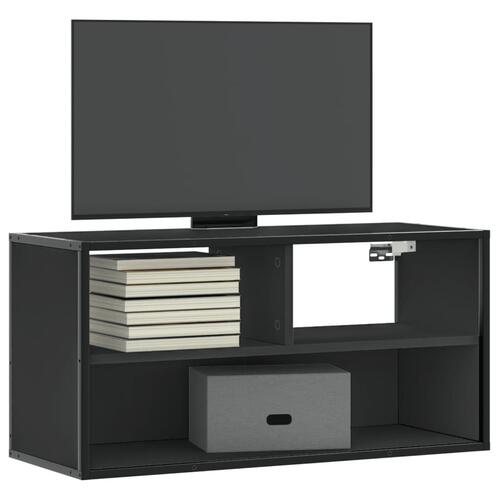 Tv-bord 80x31x39,5 cm konstrueret træ og metal sort