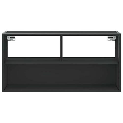 Tv-bord 80x31x39,5 cm konstrueret træ og metal sort