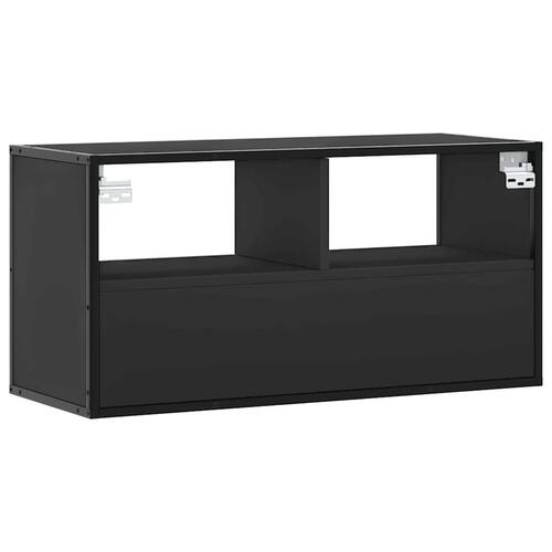 Tv-bord 80x31x39,5 cm konstrueret træ og metal sort