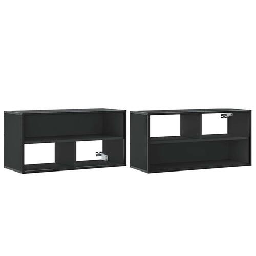 Tv-bord 80x31x39,5 cm konstrueret træ og metal sort