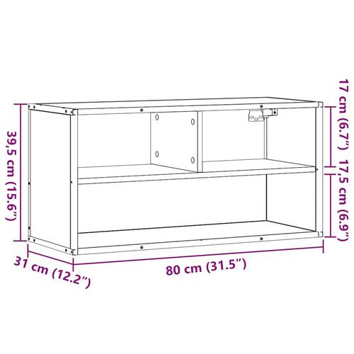 Tv-bord 80x31x39,5 cm konstrueret træ og metal sort