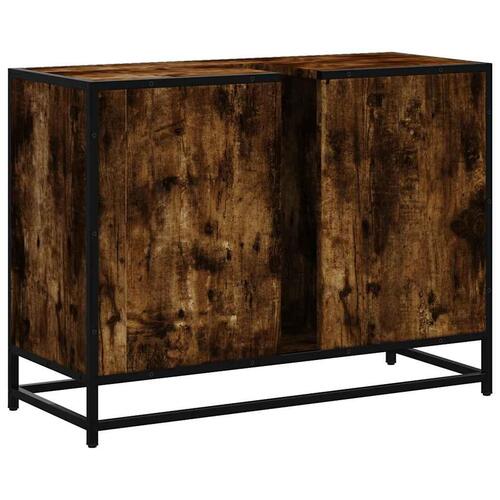 Underskab til håndvask 80x33x60 cm konstrueret træ røget eg