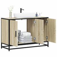 Skab til håndvask til badeværelse 90x33x60 cm sonoma-eg
