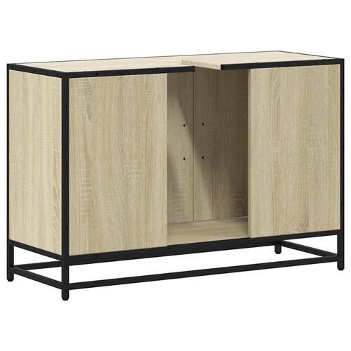 Skab til håndvask til badeværelse 90x33x60 cm sonoma-eg