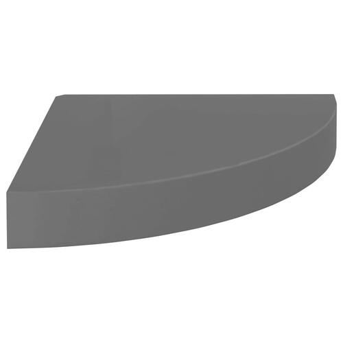 Hjørnehylder 2 stk. 25x25x3,8 cm MDF grå højglans