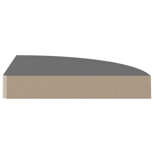 Hjørnehylder 2 stk. 25x25x3,8 cm MDF grå højglans