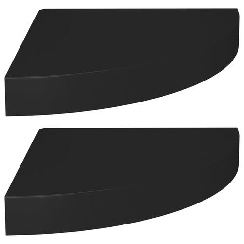 Hjørnehylder 2 stk. 25x25x3,8 cm MDF sort