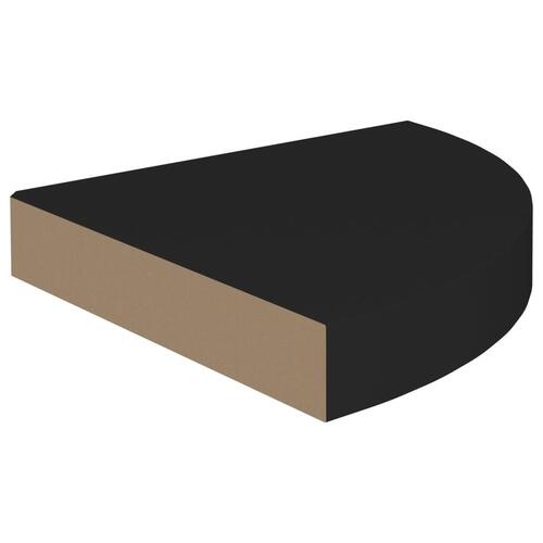 Hjørnehylder 2 stk. 25x25x3,8 cm MDF sort