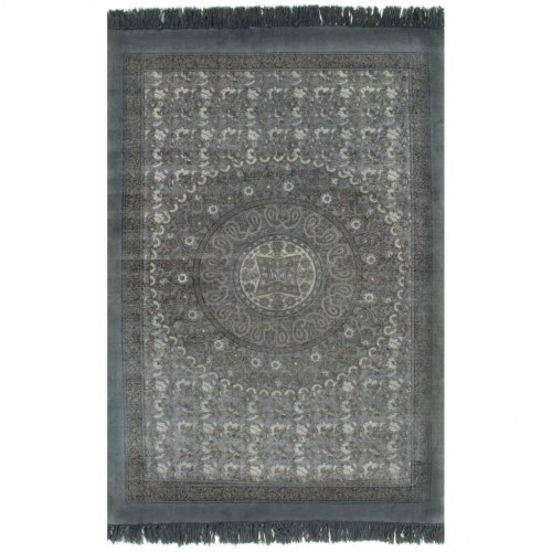 Kilim-tæppe med mønster bomuld 160 x 230 cm grå