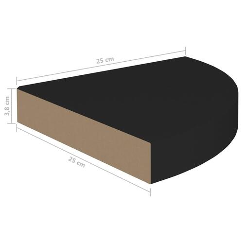 Hjørnehylder 2 stk. 25x25x3,8 cm MDF sort