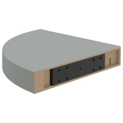 Hjørnehylder 2 stk. 25x25x3,8 cm MDF grå