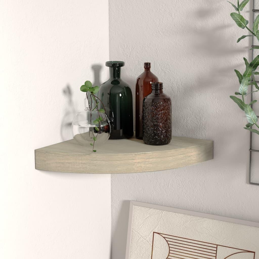 Hjørnehylde 25x25x3,8 cm MDF egetræsfarvet