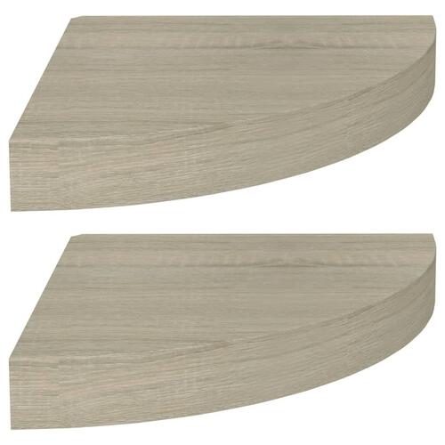 Hjørnehylder 2 stk. 25x25x3,8 cm MDF sort
