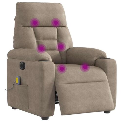 Massagestol mikrofiberstof gråbrun