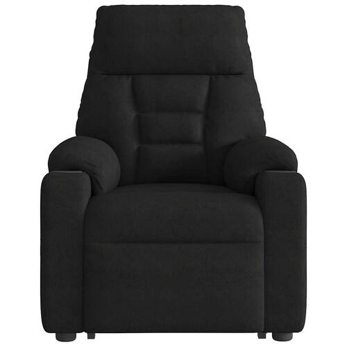 Massagestol med løftefunktion mikrofiberstof sort