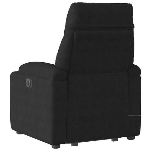 Massagestol med løftefunktion mikrofiberstof sort