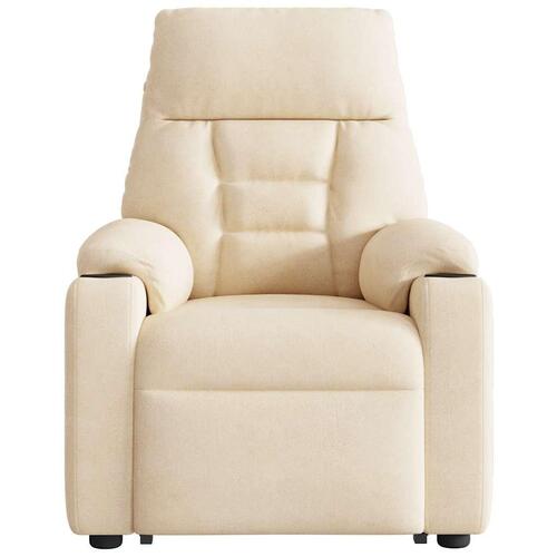 Massagestol med løftefunktion mikrofiberstof beige