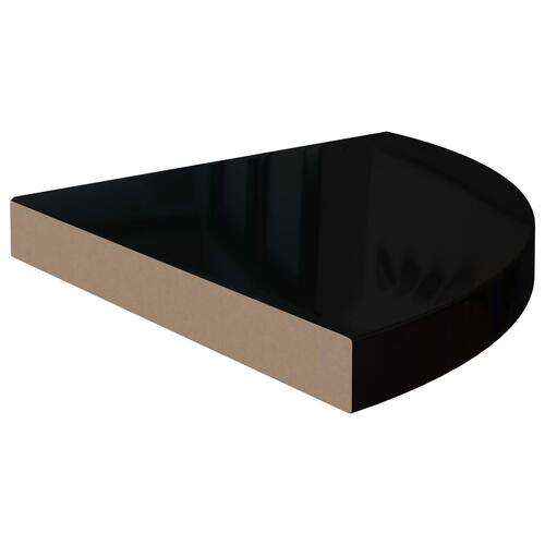 Hjørnehylde 35x35x3,8 cm MDF sort højglans