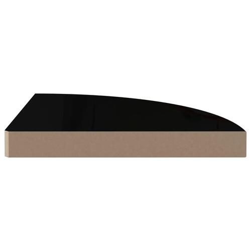 Hjørnehylde 35x35x3,8 cm MDF sort højglans