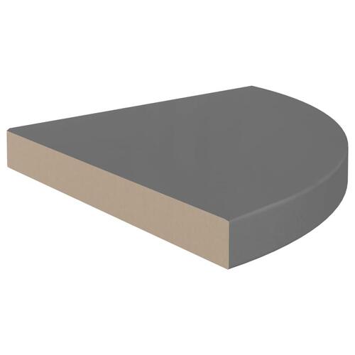 Hjørnehylde 35x35x3,8 cm MDF grå højglans