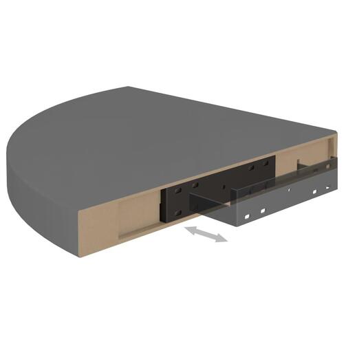 Hjørnehylder 2 stk. 35x35x3,8 cm MDF grå højglans