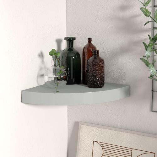 Hjørnehylde 25x25x3,8 cm MDF grå