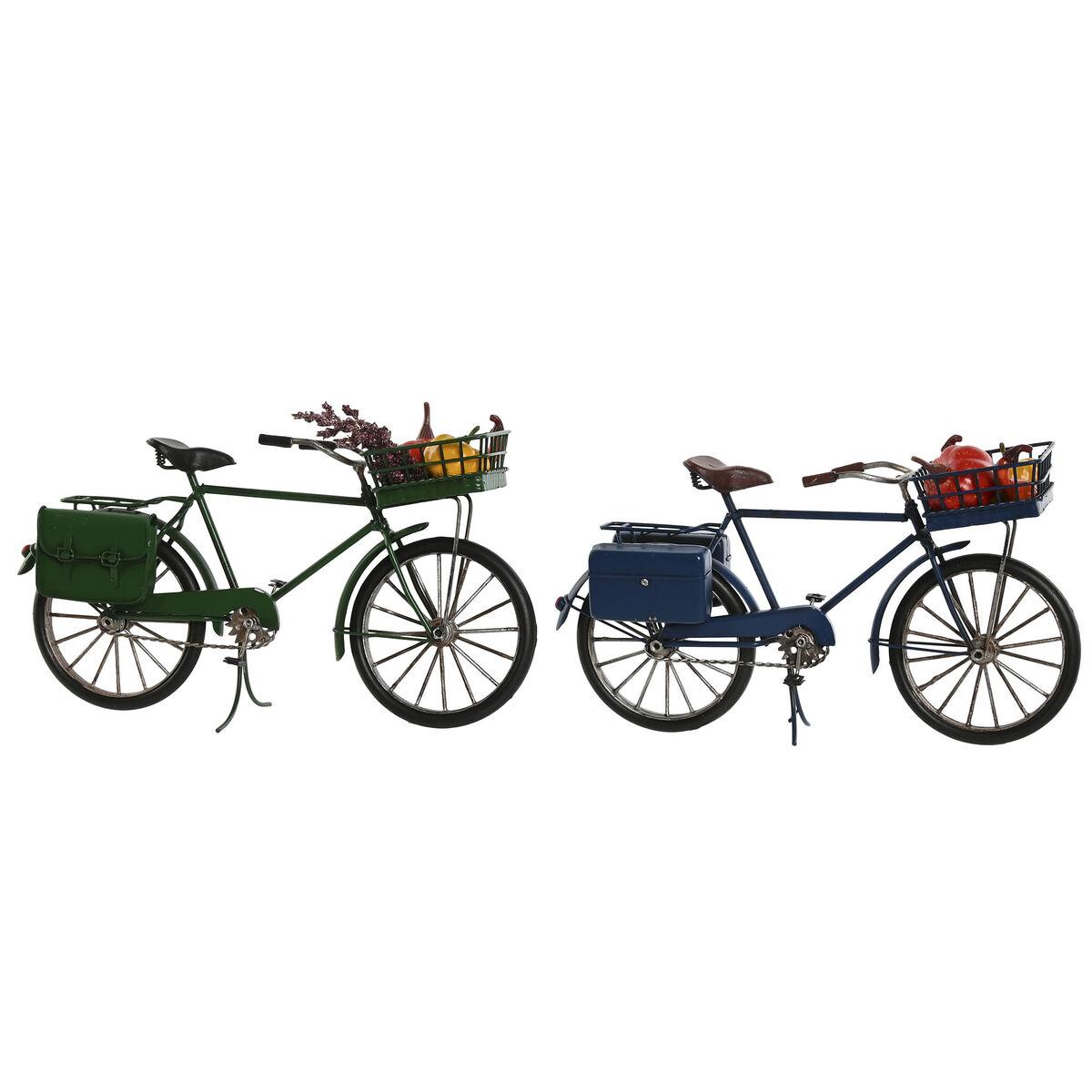 Dekorativ figur - cykel, grøn/marineblå, vintage (2 stk.) 30 × 9 × 17 cm