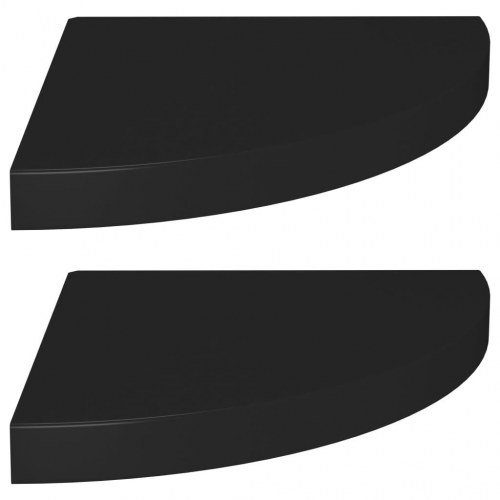 Hjørnehylder 2 stk. 35x35x3,8 cm MDF sort