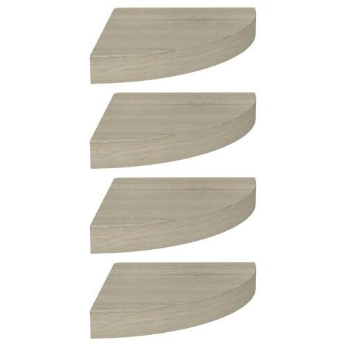 Hjørnehylder 4 stk. 25x25x3,8 cm MDF egetræsfarvet