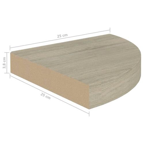 Hjørnehylder 4 stk. 25x25x3,8 cm MDF egetræsfarvet