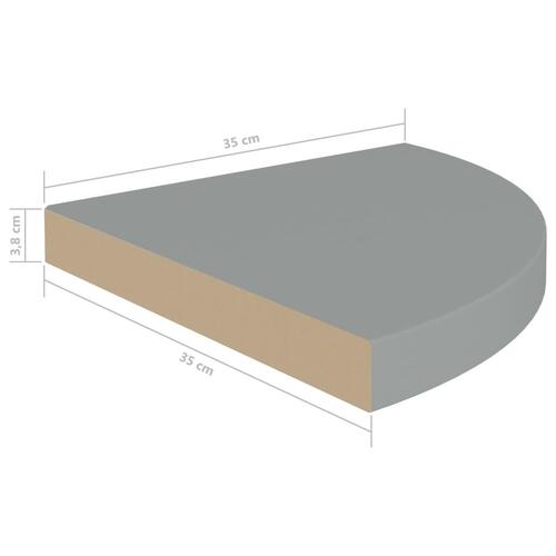 Hjørnehylder 4 stk. 35x35x3,8 cm MDF grå