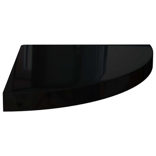 Hjørnehylder 2 stk. 35x35x3,8 cm MDF sort højglans