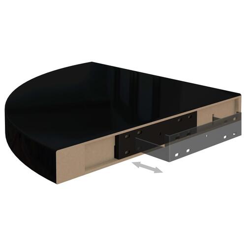 Hjørnehylder 2 stk. 35x35x3,8 cm MDF sort højglans
