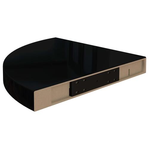 Hjørnehylder 2 stk. 35x35x3,8 cm MDF sort højglans