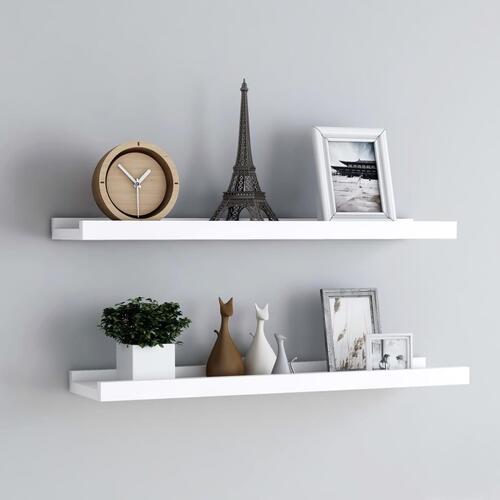 Billedhylder 2 stk. 80x9x3 cm MDF hvid