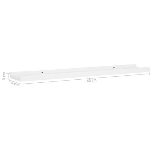 Billedhylder 2 stk. 80x9x3 cm MDF hvid