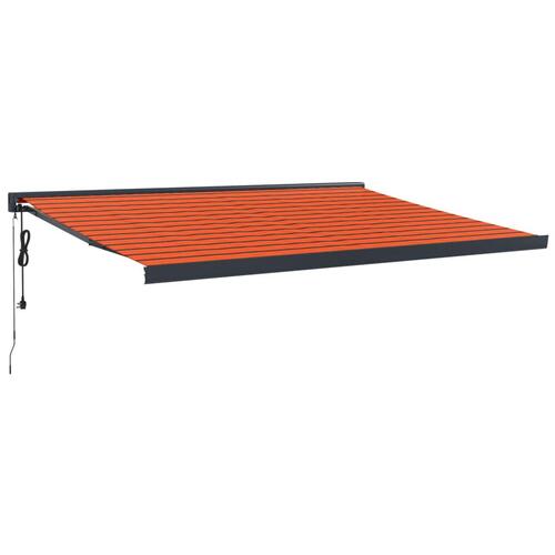 Foldemarkise 4,5x3 m stof og aluminium orange og brun