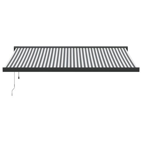 Foldemarkise 4x3 m stof og aluminium antracitgrå og hvid