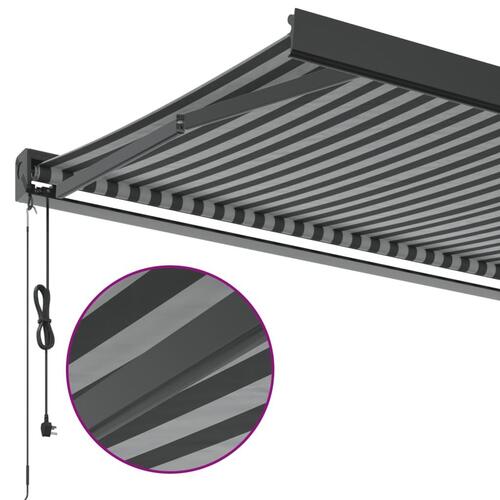 Foldemarkise 4x3 m stof og aluminium antracitgrå og hvid