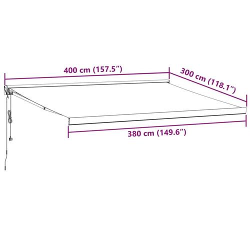 Markise 400x300 cm automatisk betjening brun