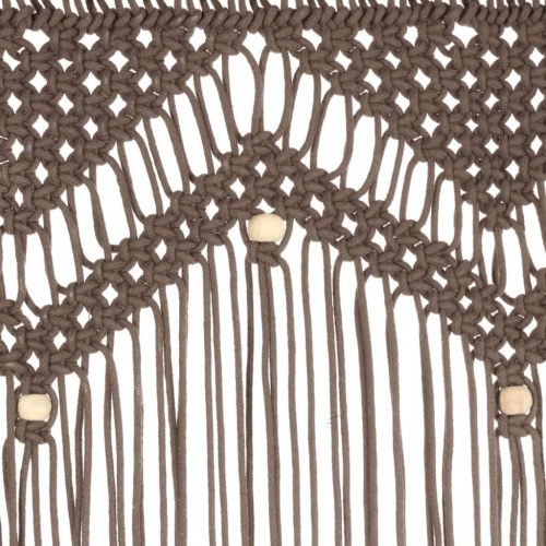 Macramégardin 140×240 cm - bomuld, gråbrun